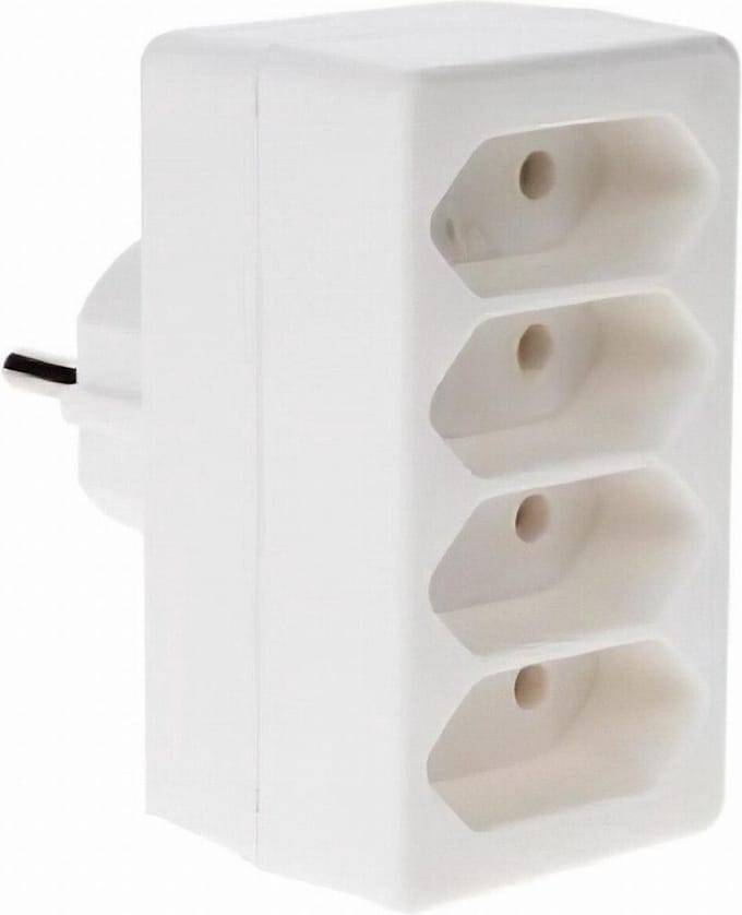 Allteq - Stopcontact splitter - 4-voudig - Wit - Randaarde