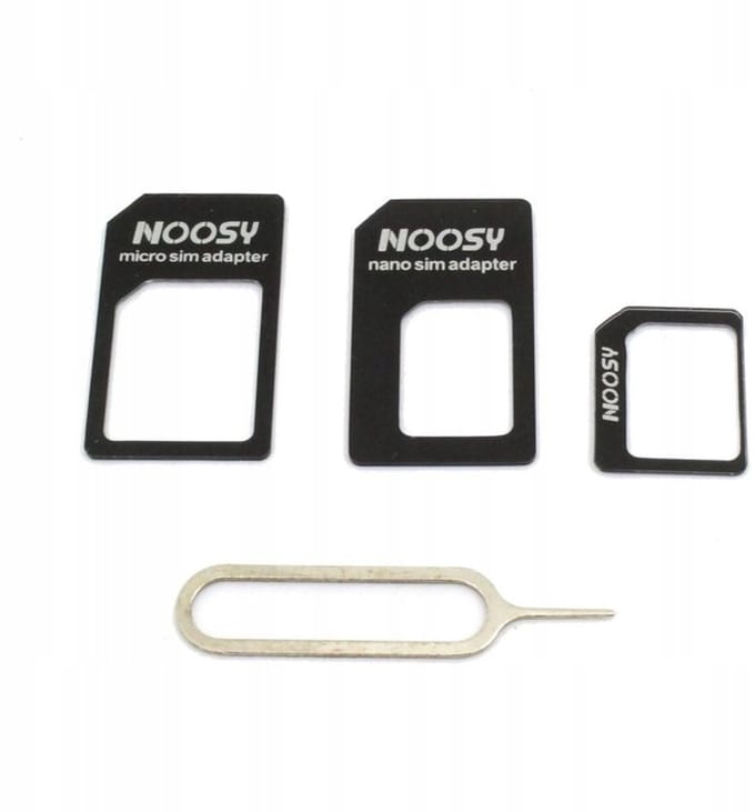 Noosy Serie - Simkaartadapter - 3-in-1 - Zwart - Inclusief Kluczyk