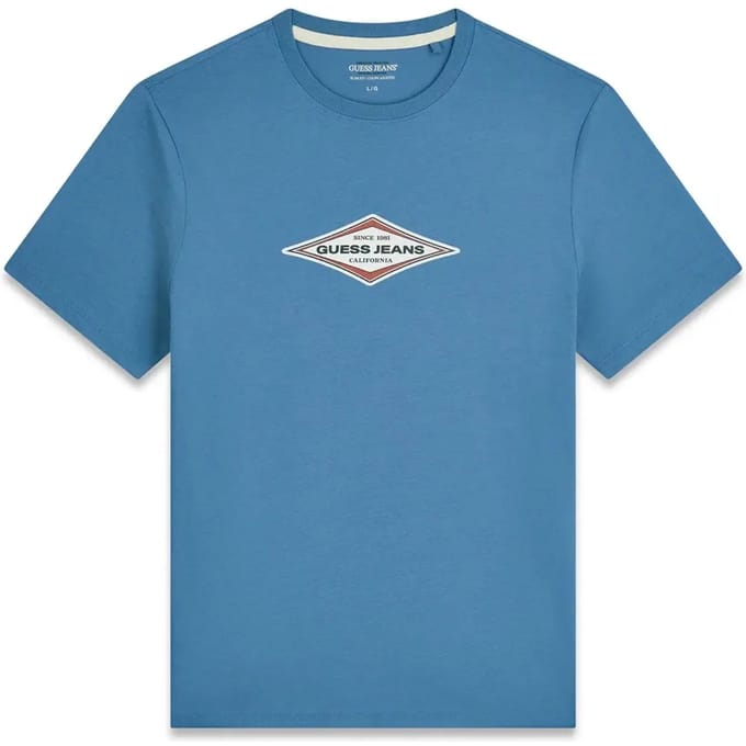 Guess Jeans Diamond T-shirt Met Korte Mouwen Blauw L Man