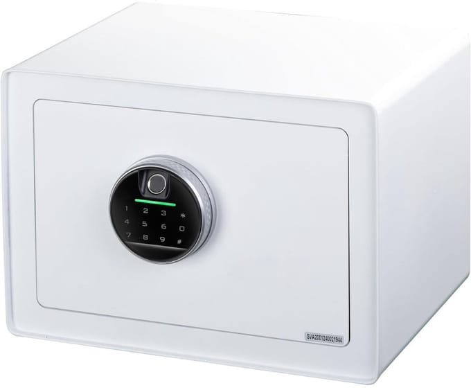 CLVP® Kluis met Vingerafdruk - Brandwerend - Safe met Noodsleutel - Wit