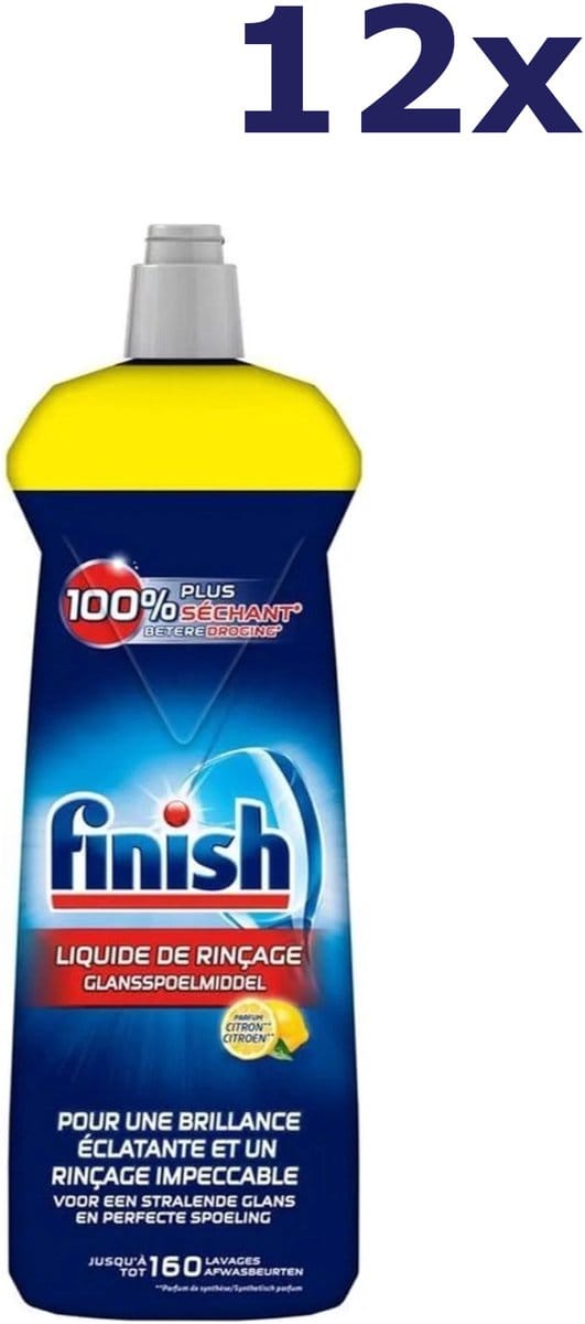 Finish glansspoelmiddel - 12 x 800 ML - Citroen - Voordeelverpakking