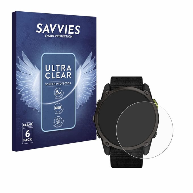 Savvies - Screenprotector voor Garmin Enduro 3 / 4 - Folie Beschermfolie transparant 6 Stuks