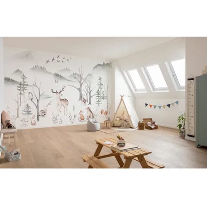 Komar Fotobehang Bosdieren - Wit - 2,50m X 350cm
