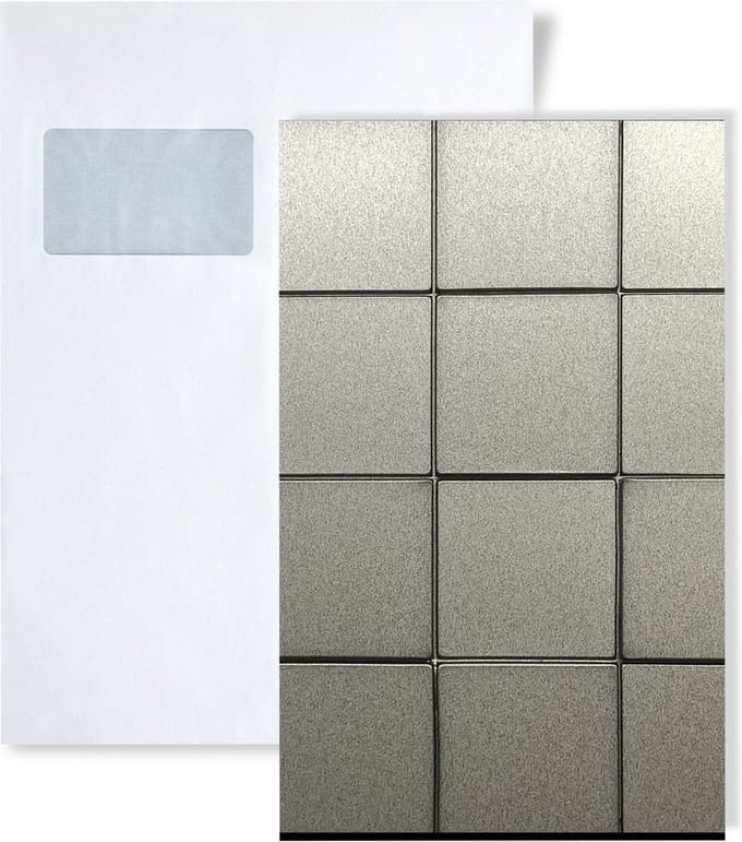 1 PROEFMONSTER S-705258 Profhome 3D Harmony Cubes INTERLOCKING Collection Wandpaneel STAAL in ongeveer A4-formaat