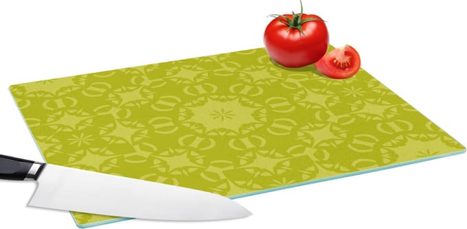 Glazen Snijplank - 39x28 - Kompas - Groen - Patronen - Snijplanken Glas