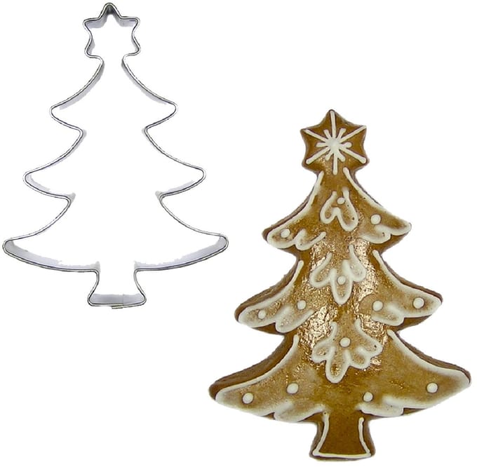 BrandNewCake Uitsteekvorm Kerstboom met Ster RVS 7,5cm