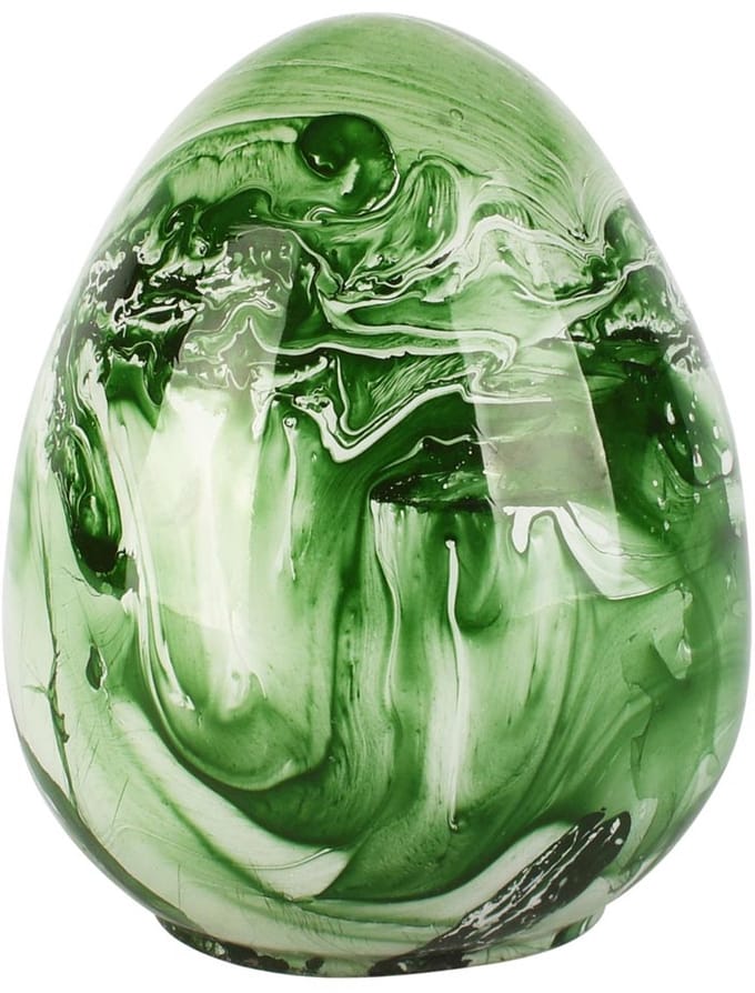Dekoratief | Deco ei 'Green Welsh', glas, 12x12x15cm | A258363