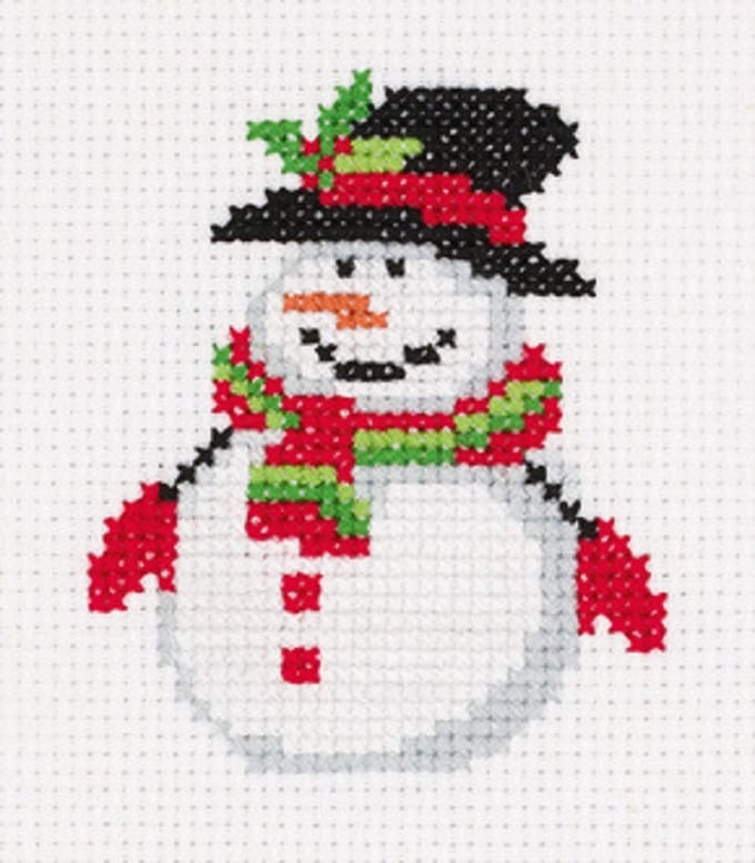 Borduurpakket - Sneeuwman Met Hoedje