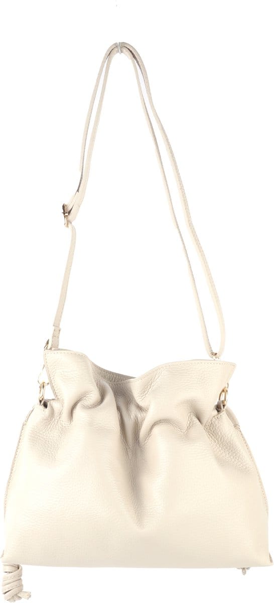 Giuliano lederen schoudertas Anisa - Made in Italy - Beige