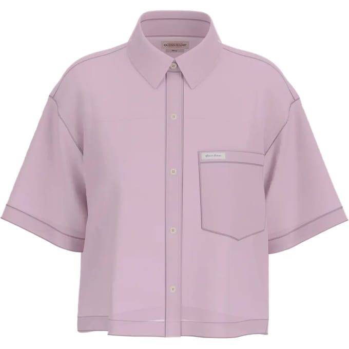 Dameshemd met korte mouwen Guess Camp Collar Boxy