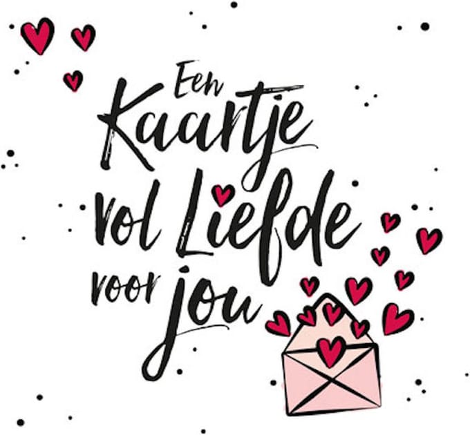 Wenskaart - Kaartje Vol Liefde Voor Jou - Met Envelop - 1 Stuk