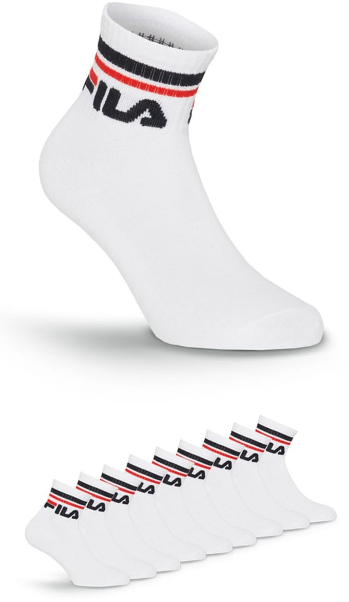 FILA Logoband Enkelsokken - Maat 35/38 - 9 Pack - Wit