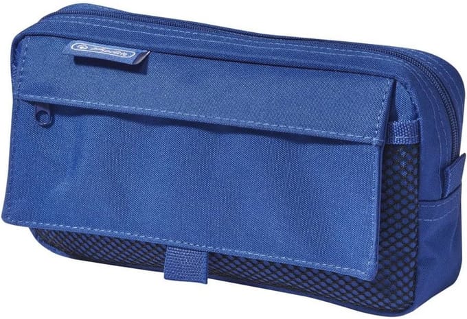 Luier met 2 buitenzakken, blauw, 22 cm - multifunctionele tas voor school en vrijetijd