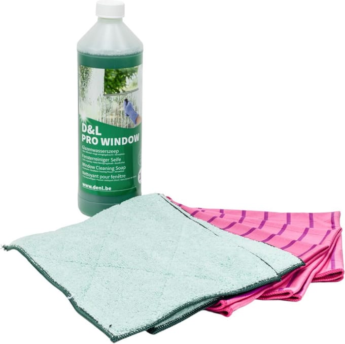 Bamboe Glasdoeken Microvezel Promo Doek Set, Roos