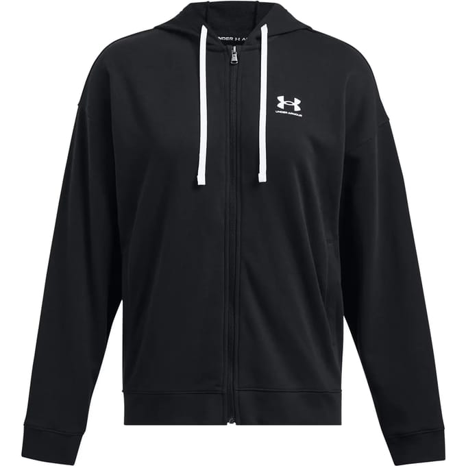 Under Armour Rival Terry Oversized Sweatshirt Met Rits Zwart XS Vrouw