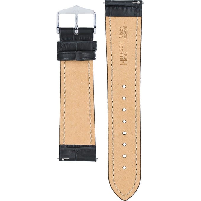Hirsch Horlogeband -  Duke Grijs - Leer - 22mm