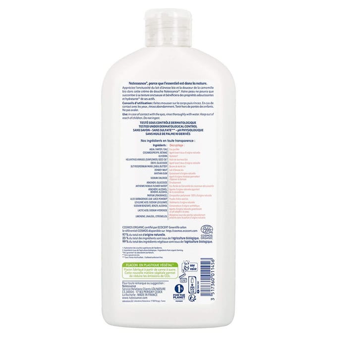 NATESSANCE Ezelinnenmelk hydraterende douchecrème 500 Crème