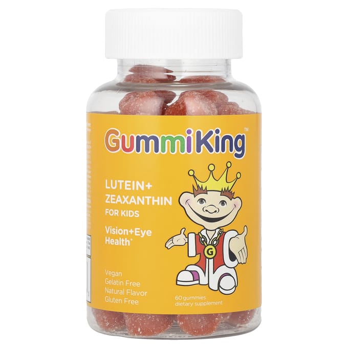 GummiKing, gummies à la lutéine + zéaxanthine pour enfants, saveur mangue, 60 gummies
