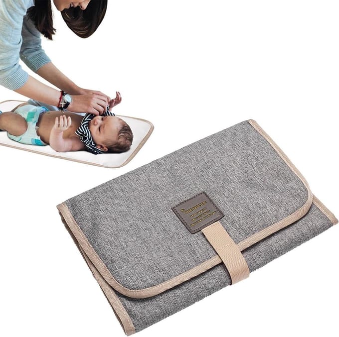 Aankleedkussen Baby - Verschoonmat - Luier Wisselen - Waterdicht Drielaags - 31x21cm - Grijs