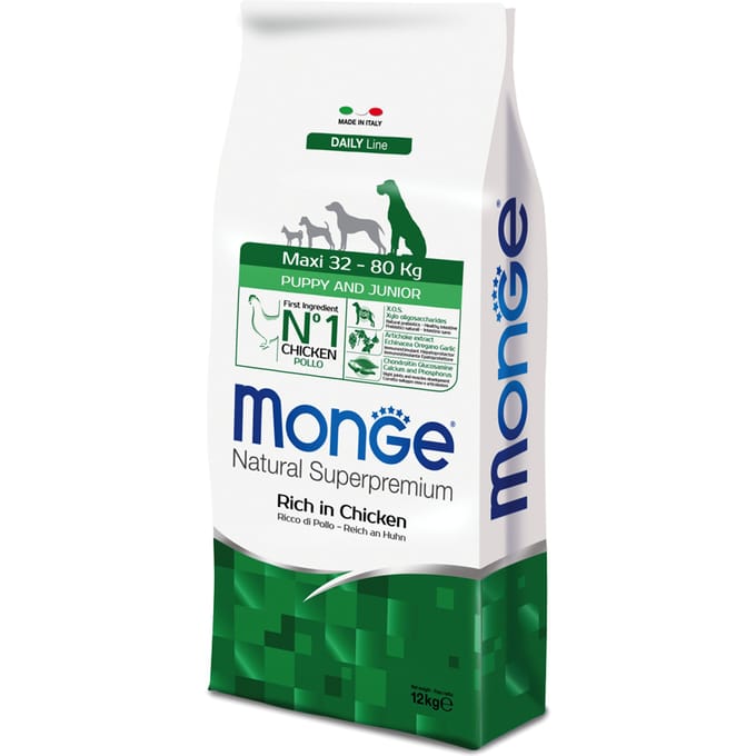 2x12kg Puppy Junior Maxi Monge Superpremi hondenvoer