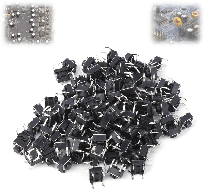 Cosensi - Set van 100 Tactiele Drukknopschakelaars 6x6x4mm