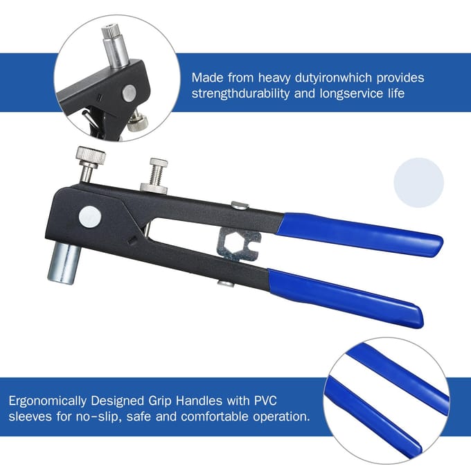 86PCS Klinkmoer Gereedschapsset Blindklinkmoer Handklinkmoersleutel Schroefdraadinzetstuk Gereedschap Klinkmoerpistool blauw