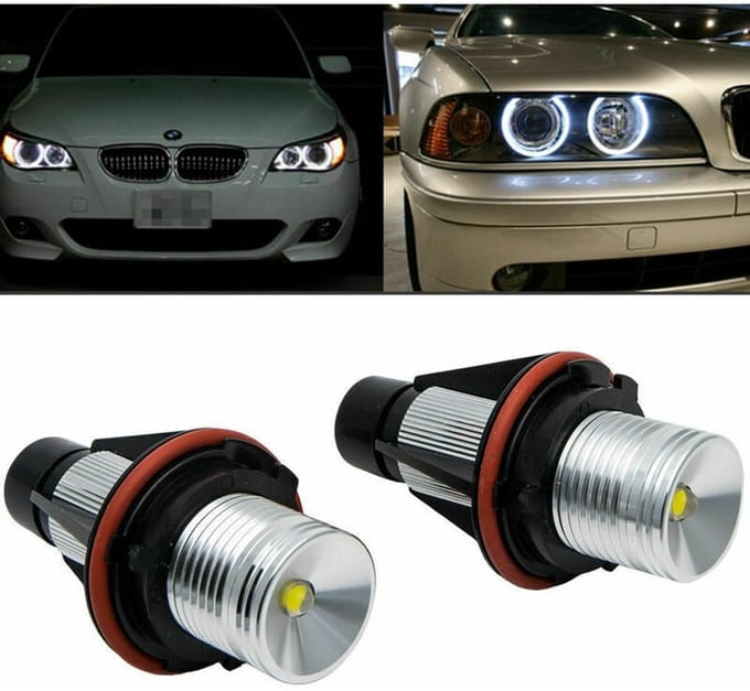 Mmgoqqt - Opladelbare Auto Koplampen - 2 Stuks - Wit - Voor BMW Angel Eye E39 E60 - 5W LED Dagschijnlicht Met Decoding