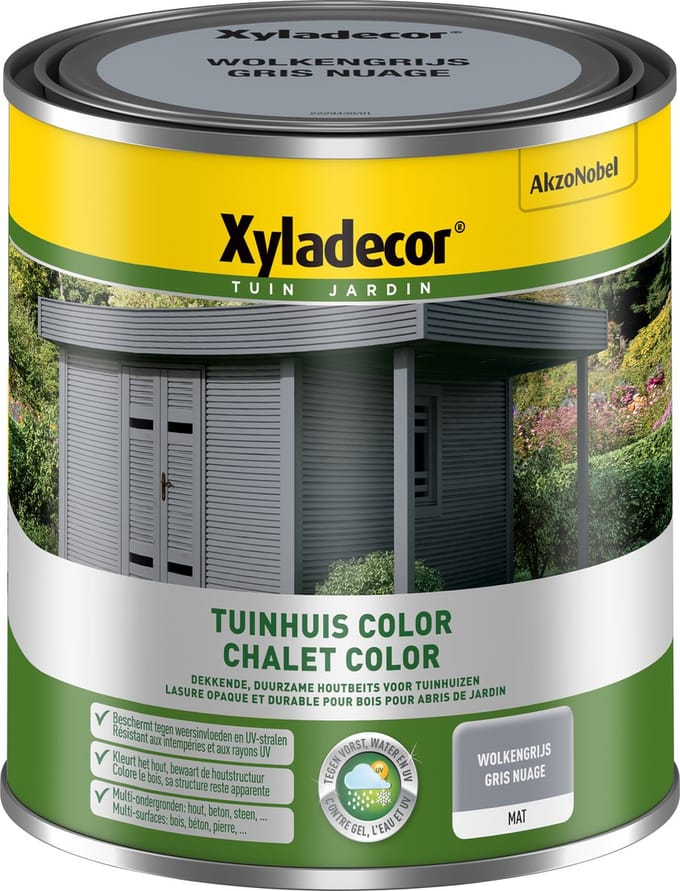 Xyladecor - Tuinhuis Color - Wolkengrijs - 1 L