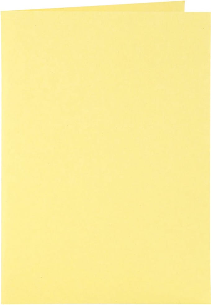 Kaarten en enveloppen, afmeting kaart 10,5x15 cm geel, 6 set