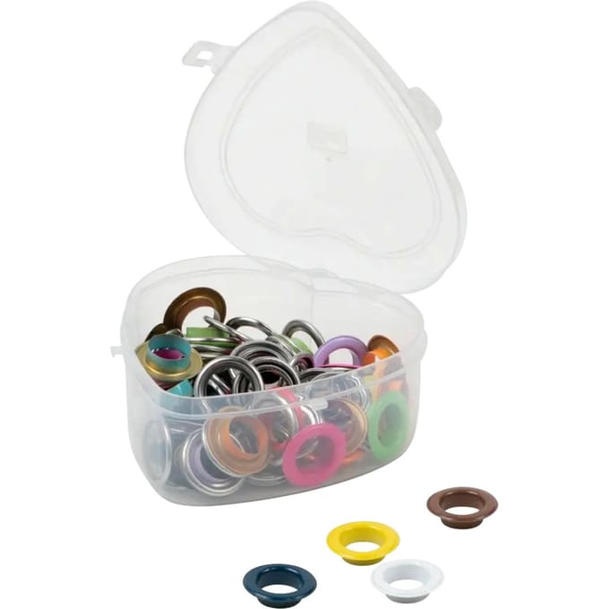 Prym Oogjes met schijfjes Gekleurd, Ø 14 mm, in hartendoosje