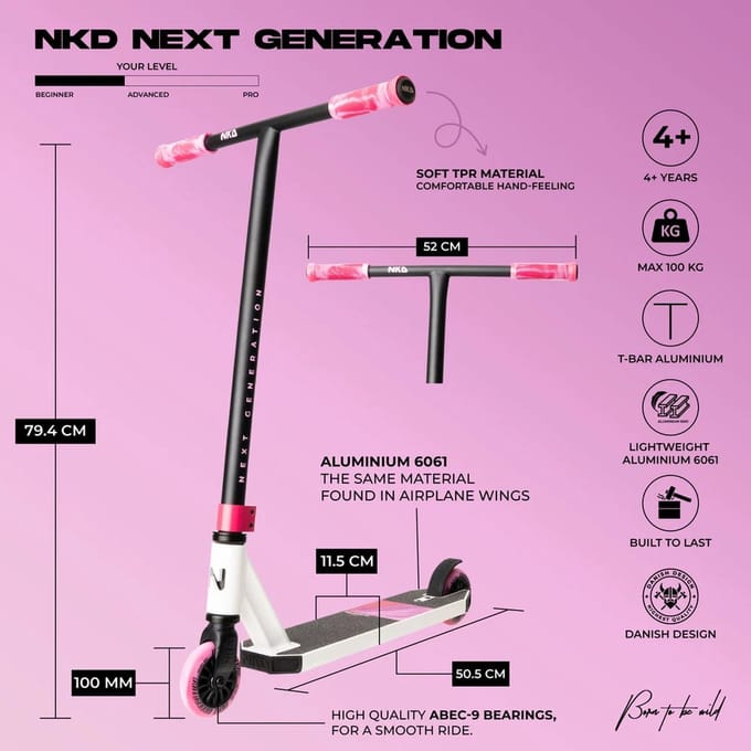 NKD Stuntstep Next Generation White - Pink