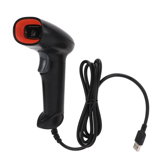 1D Handheld Barcodescanner Afbeelding Barcodelezer USB Bedraad Scanpistool voor Winkel Supermarkt gray