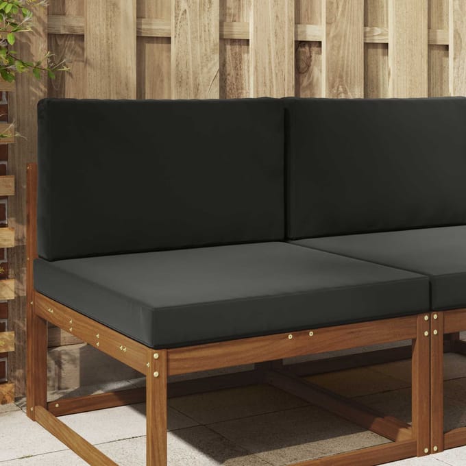 vidaXL - Buitenbankkussen - Polyester - Zwart - 80 - x - 80 - cm