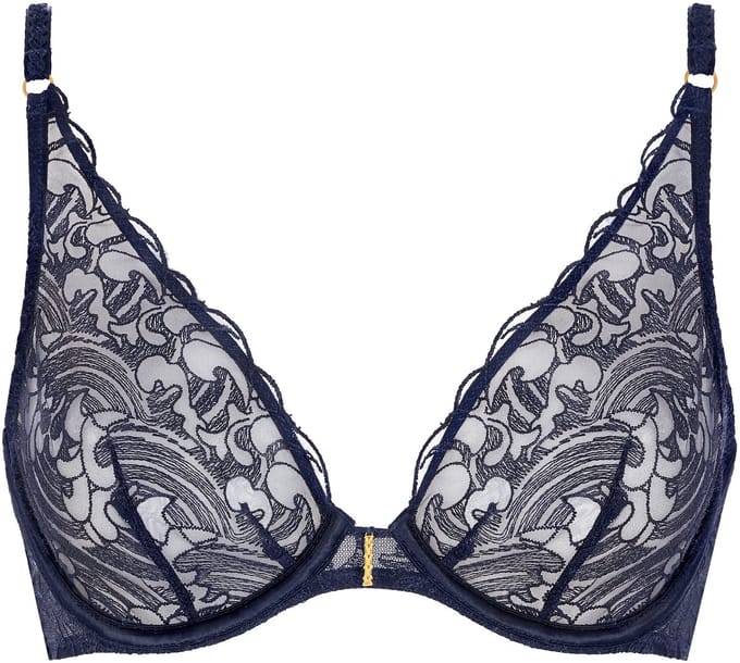 Aubade Satin Memories Triangel Beugel Bh 5CN12 Deep Sea - maat EU 85D / FR 100D