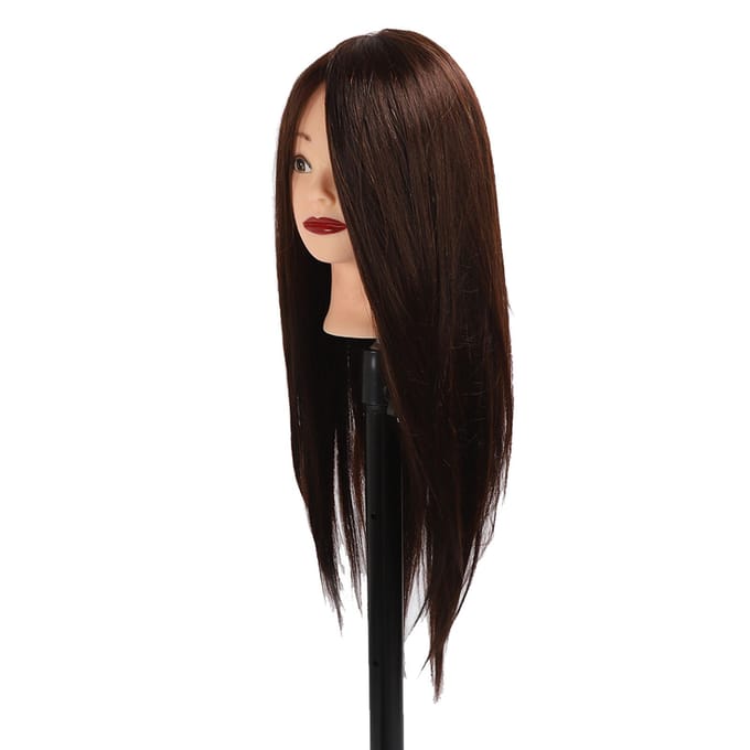 Kapsel Mannequin Hoofd Mannequin Training Oefenpop Gemengd Echt Haar Kappershoofd met Klem black