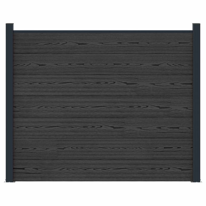 vidaXL - Hekpaneel - WPC - en - Aluminium - Zwart