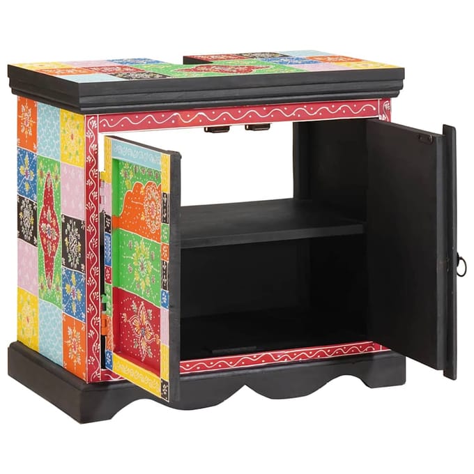 vidaXL - Wastafelkast - Bruin - 60 - x - 35 - x - 55 - cm - Massief - Mango - Hout
