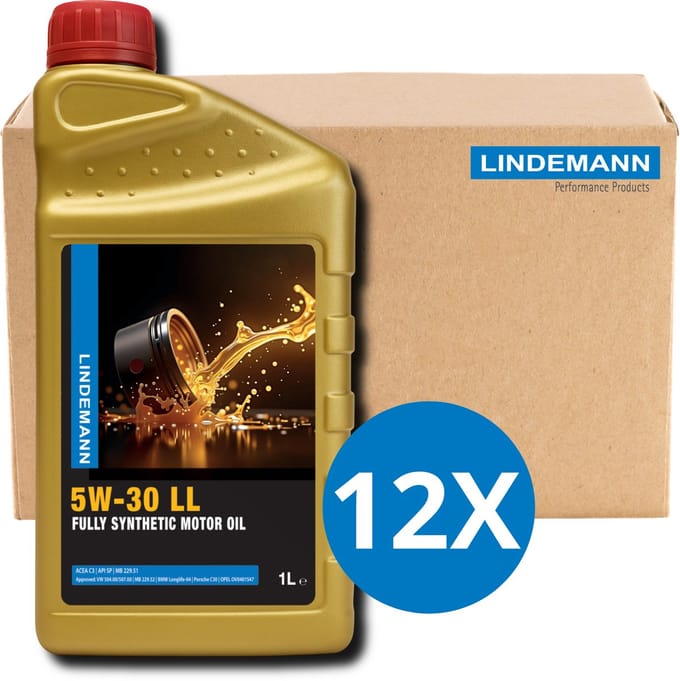 Lindemann Motorolie 5W30 LL - 12 Stuks van 1L