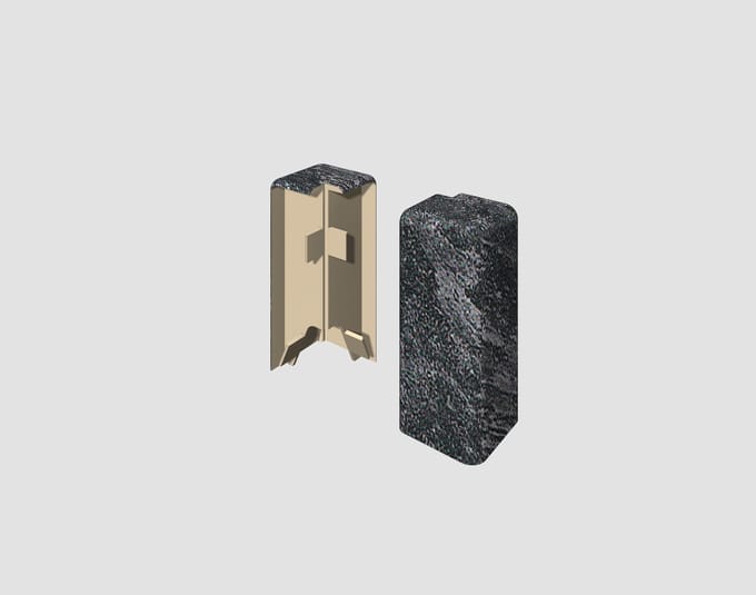 EGGER buitenhoekelement voor 6 cm plinten KUBUS Steen zwart