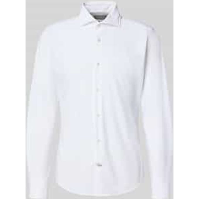 slim fit zakelijk hemd met kentkraag