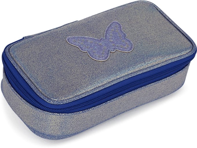 Caramel & Cie Modulaire Pennenzak Blue Iridescent Butterfly - Blauw