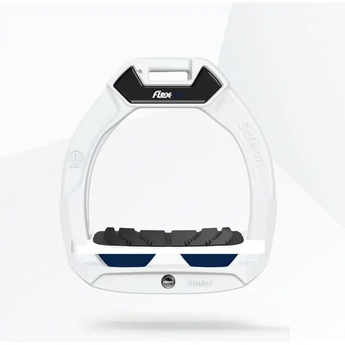 Veiligheidssportbeugels Schuin Grip Wit/Marine voor kinderen Flex-On Safe-On
