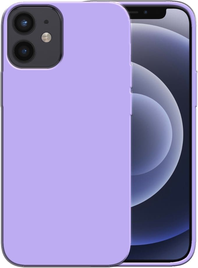 Smartphonica Siliconen hoesje voor iPhone 12 Mini case met zachte binnenkant - Paars geschikt voor iPhone 12 Mini