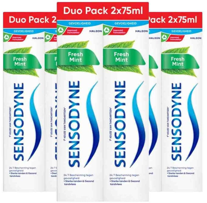Sensodyne - Tandpasta - Fresh Mint - 2x75ml x 3