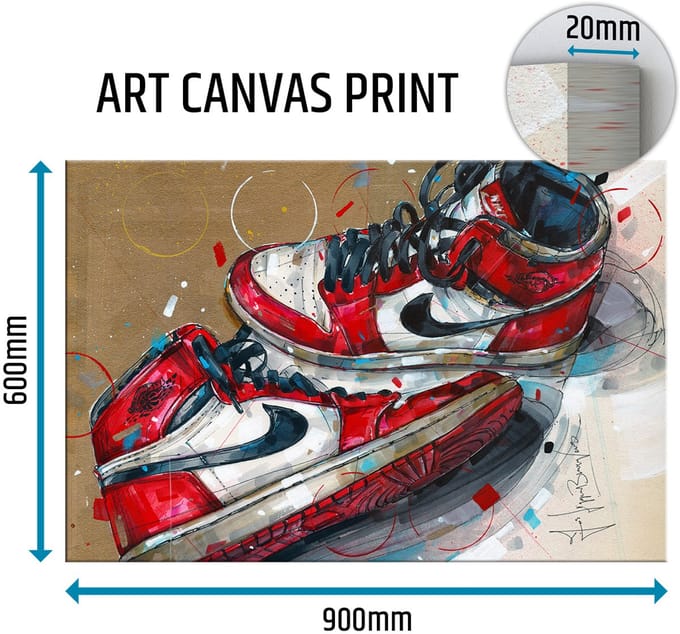 Sneaker canvas 1985 Chicago 90x60 cm