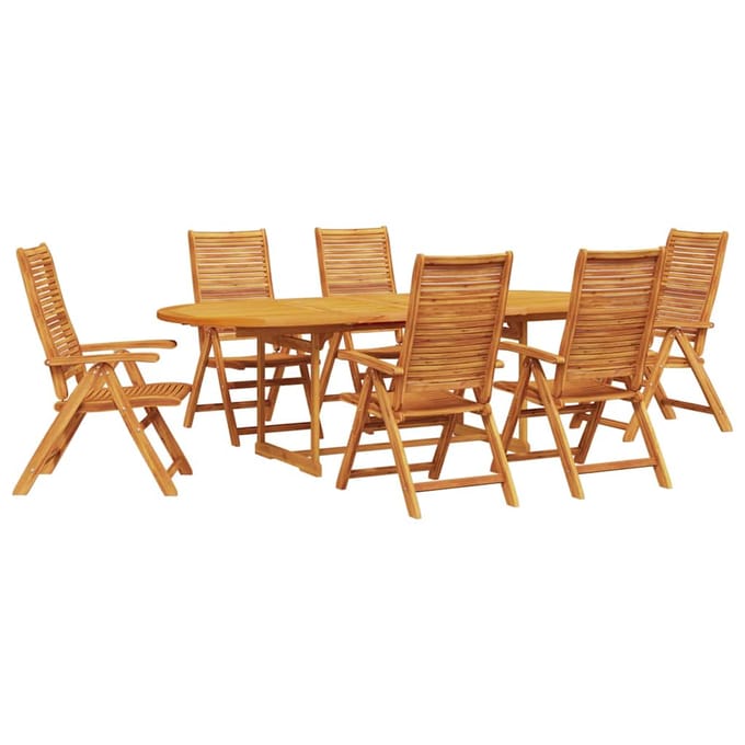 vidaXL - Tuin - Eettafel - Set - 7 - st - Bruin - Massief - Acacia - Hout