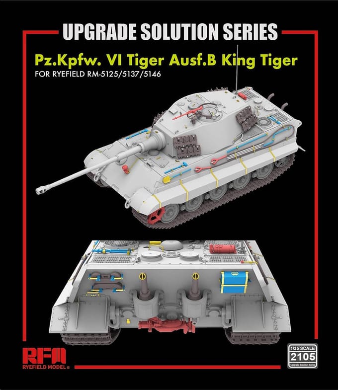 Rye Field Model Modelbouwpakket - 2105 Upgrade Solution Series voor Pz.Kpfw. VI Tiger Ausf. B King Tiger - Rye Field Accessoires set - 1:35 - Modelbouw