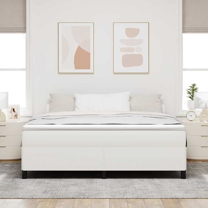 vidaXL - Boxspring - bed - Crèmekleurig - 180 - x - 200 - cm - Corduroy - stof