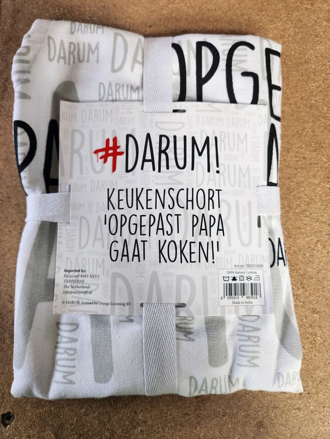 #DARUM! - Keukenschort - opgepast papa gaat koken!