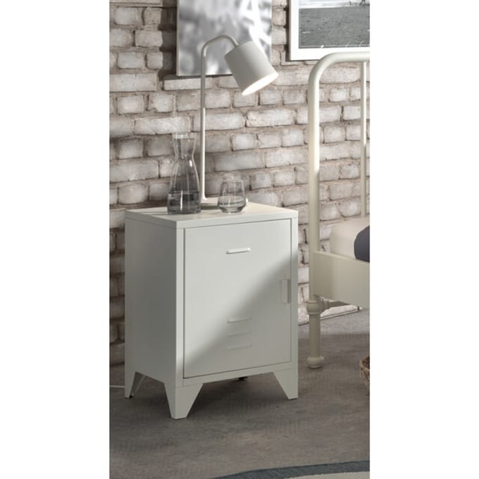 LUCEVI - Bronxx bed + Nachtkastje - Wit - 90x200 cm